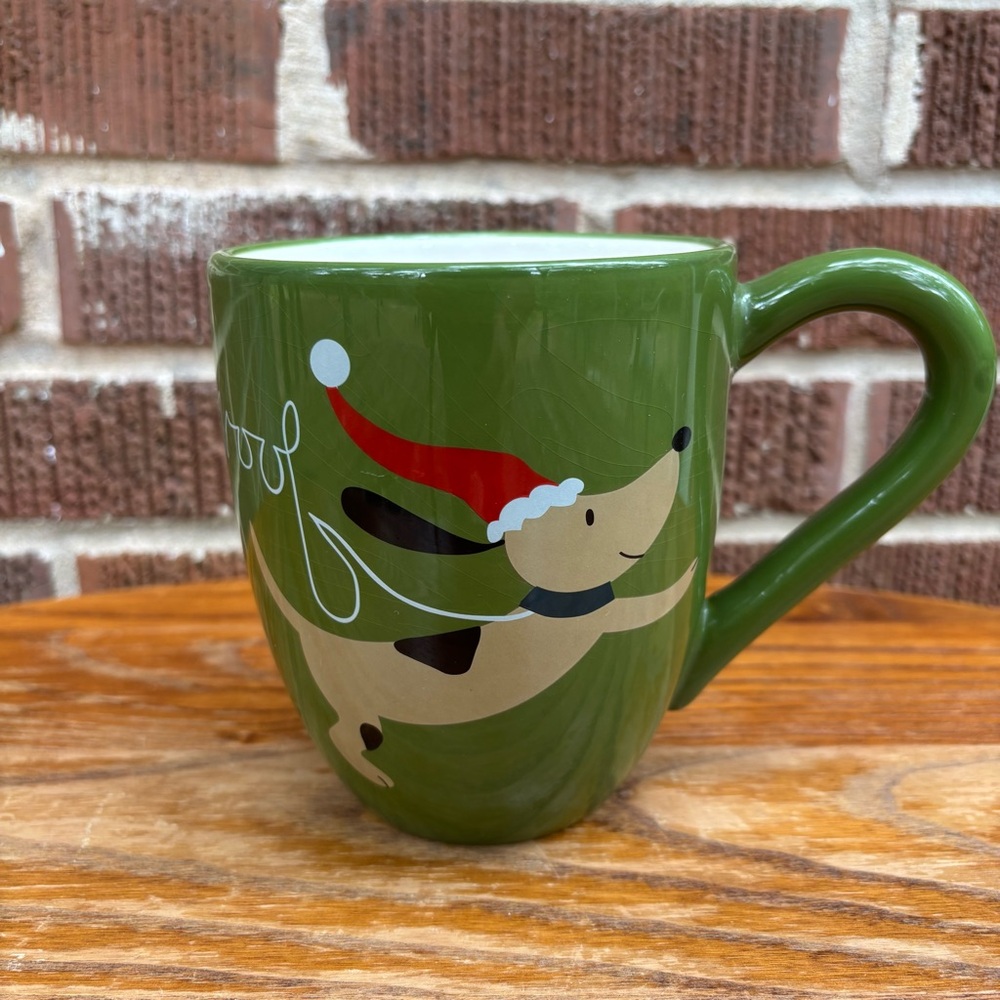 St. Nicholas Square Large Holiday Christmas Dog Mug Woof Hound Latte